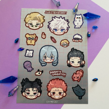 J J K Adults Sticker Sheet
