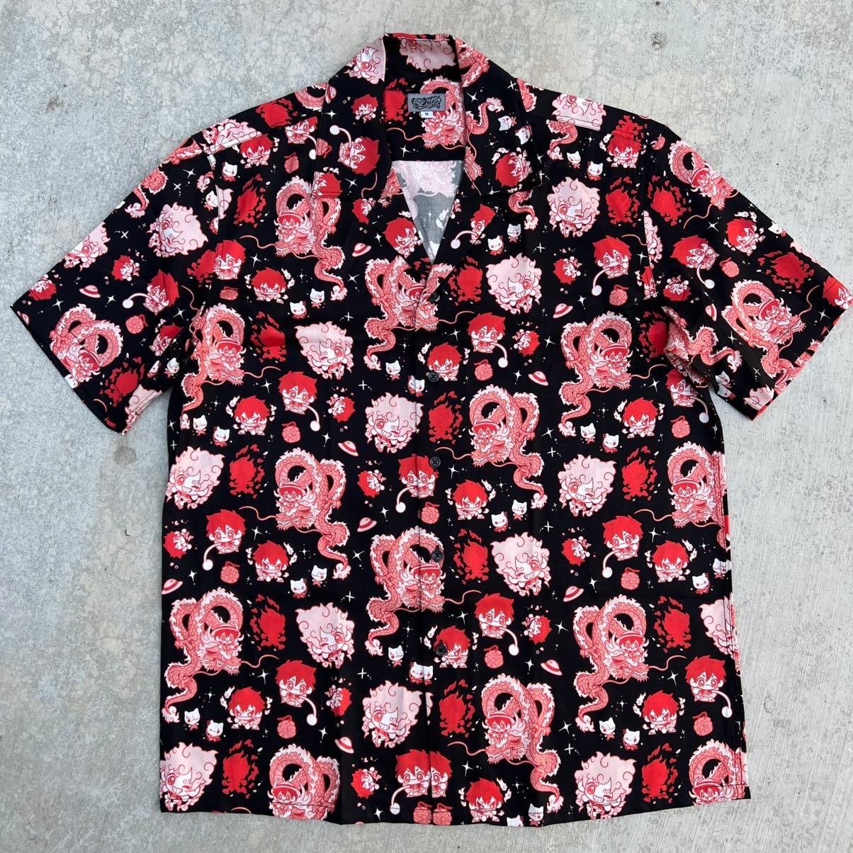 O P Red Button Up Shirt