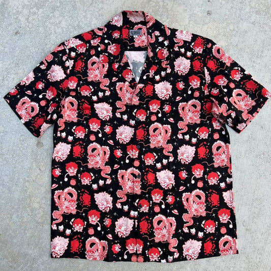 O P Red Button Up Shirt