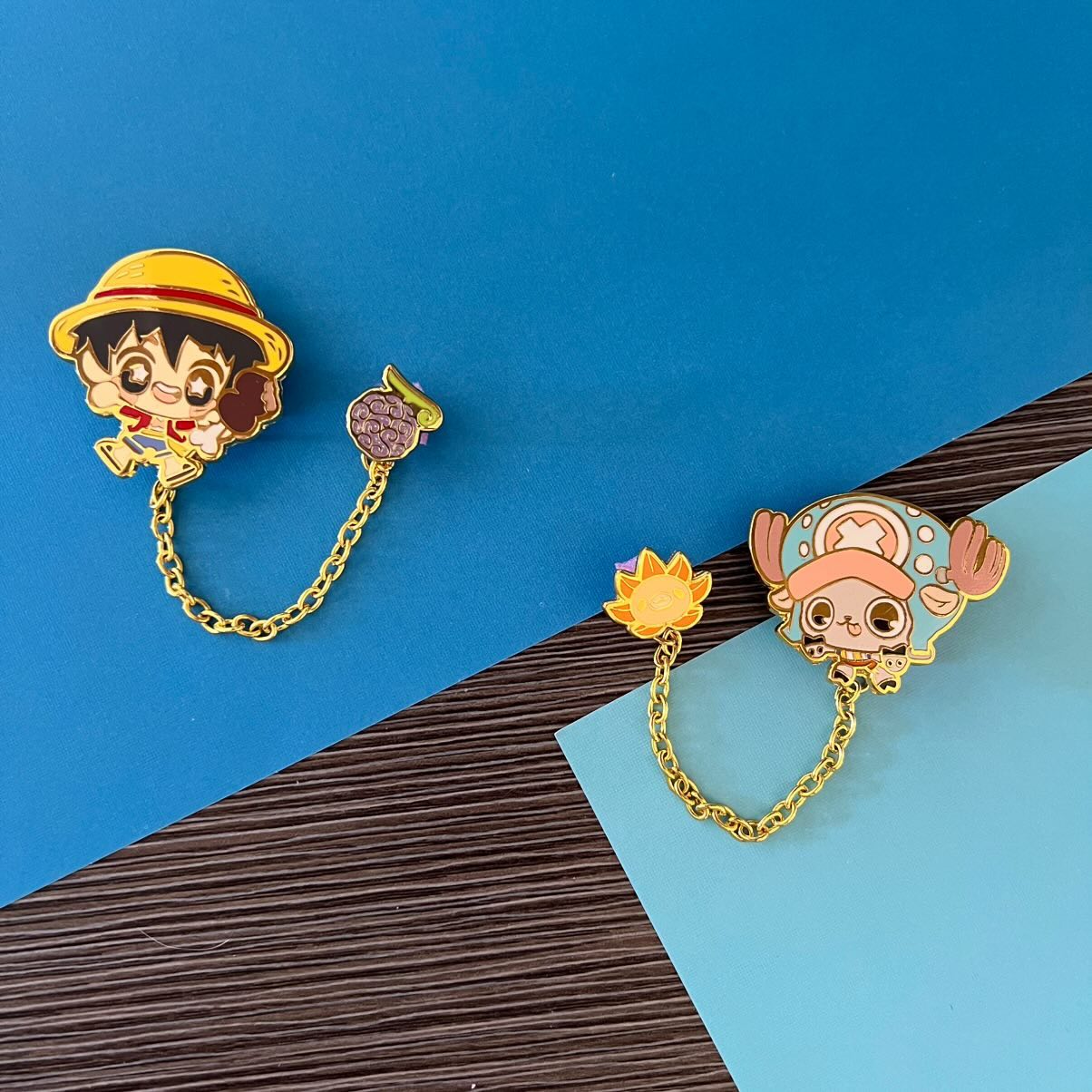 O P Linked Enamel Pin