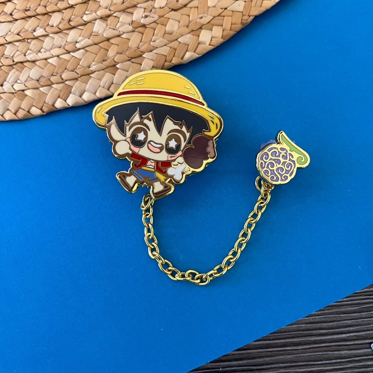 O P Linked Enamel Pin