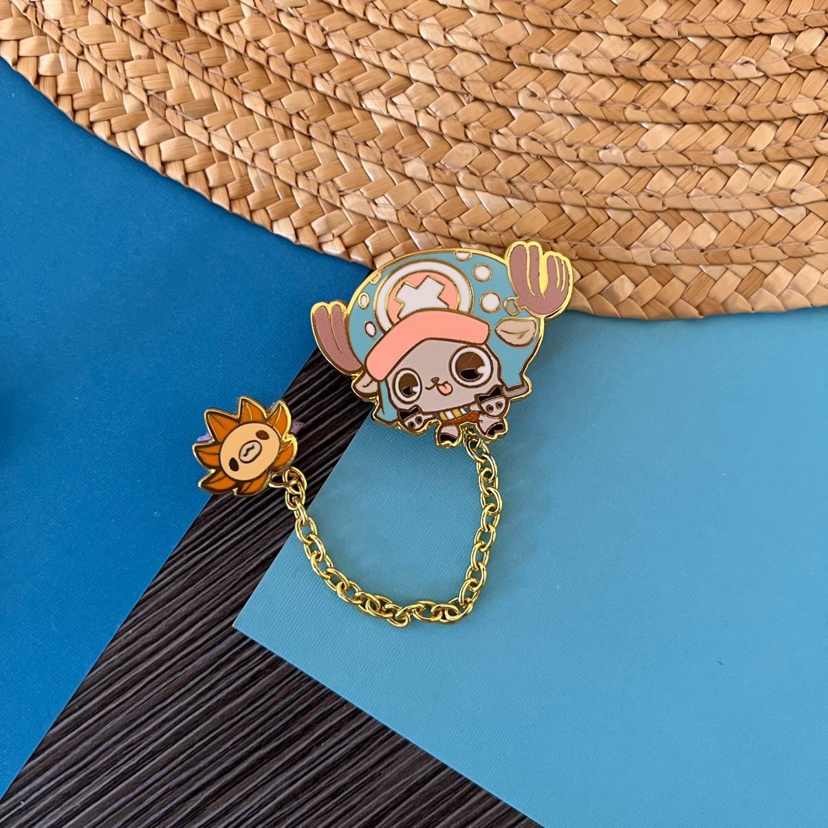 O P Linked Enamel Pin