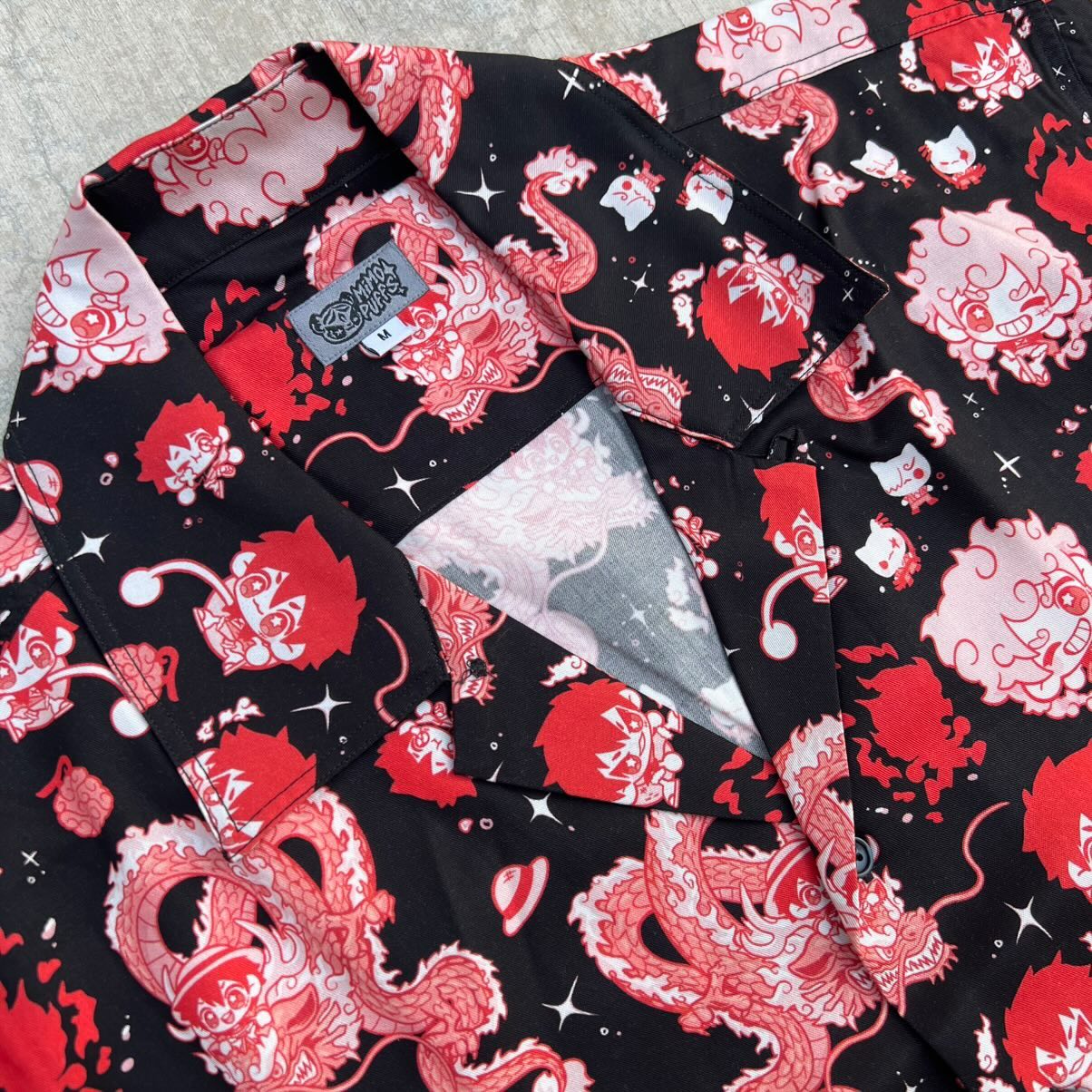 O P Red Button Up Shirt