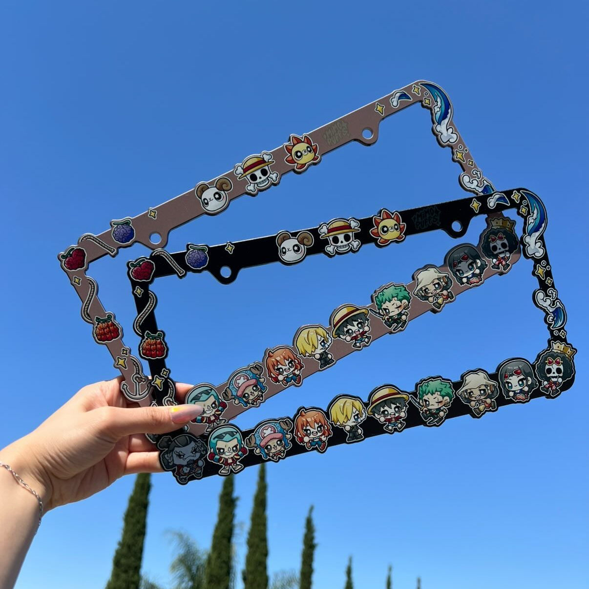 O P License Plate Frame
